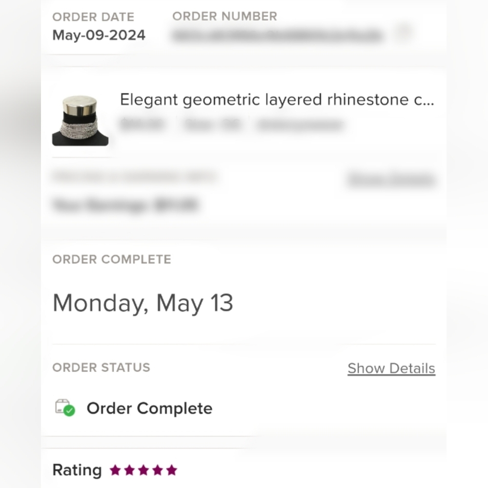 Elegant geometric layered rhinestone chocker. - Picture 6 of 6